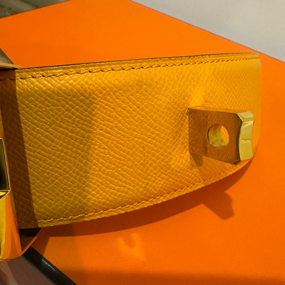 Hermes CDC Collier de Chien Belt 85 Jaune Ambre Epsom GHW Gold Plated - Picture 10 of 17